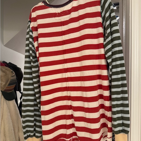 Free People Red and Green Striped Long Sleeve Tee - Picture 4 of 4